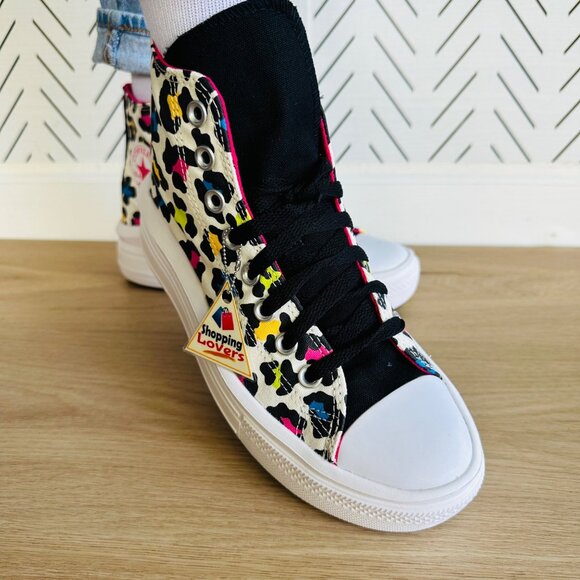 ❤️Converse All Star Ctas Move Hi Kids Shoes 5.5 Platform Leopard Sneaker 272376C - Picture 4 of 13